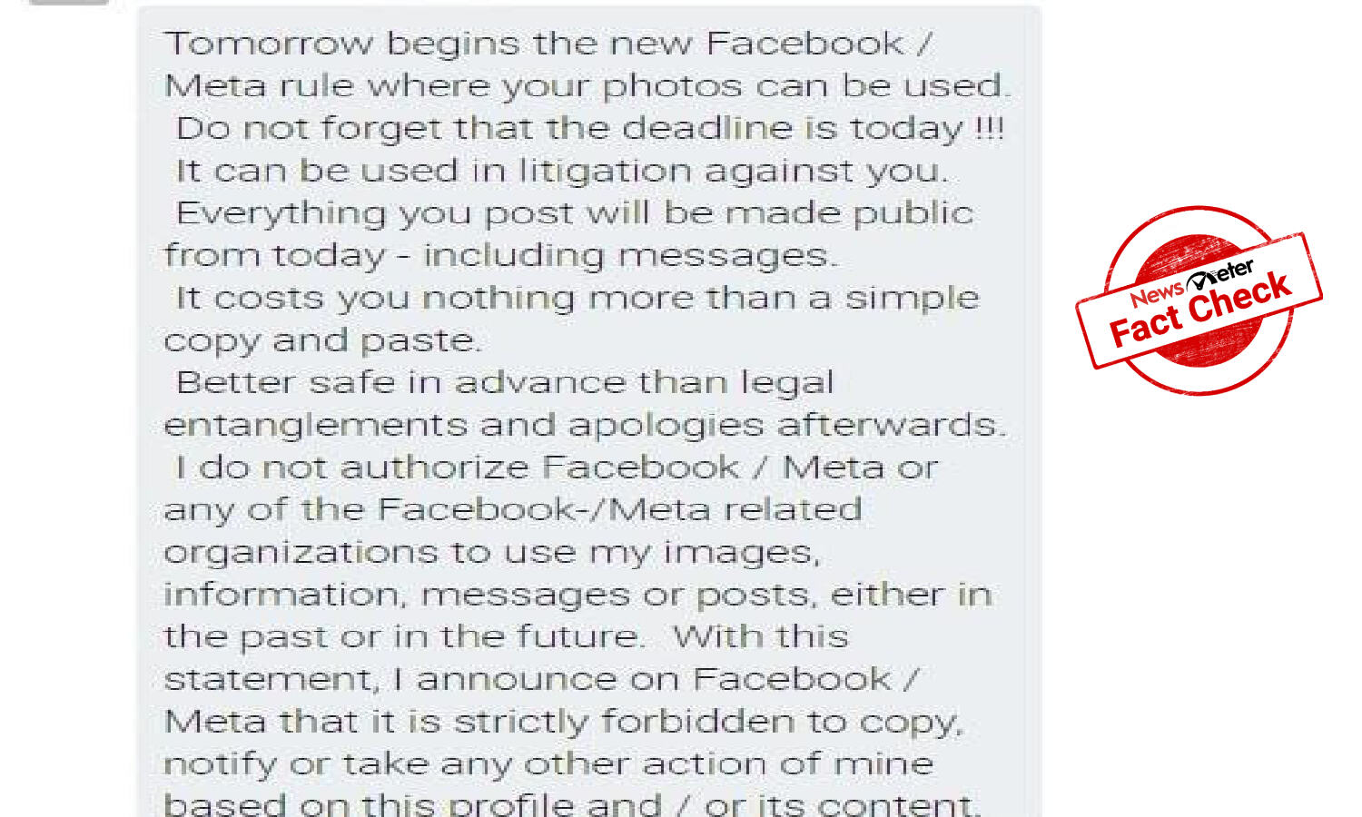 Fact Check Meta Is Not Changing Facebook Privacy Policy Viral Message