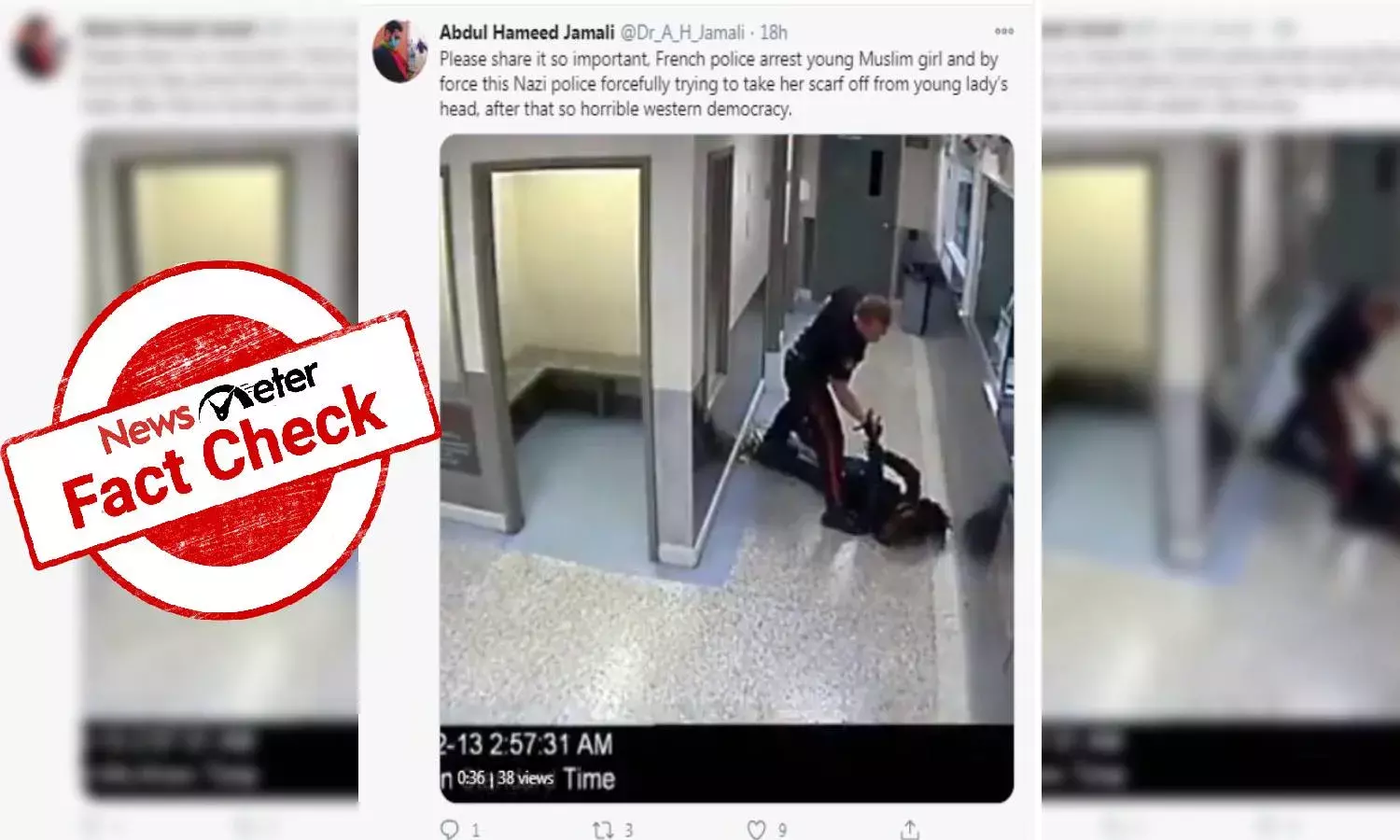 Fact check: Viral video of policeman assaulting woman is from Canada, not France