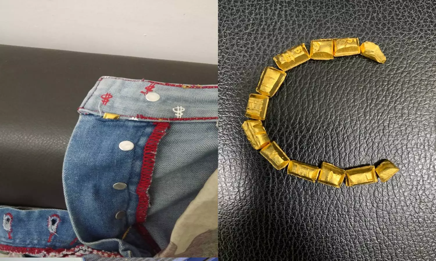 Passenger tries to hide gold biscuit as a trouser button at RGIA