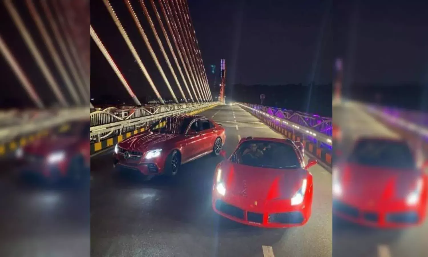 Cyberabad traffic police fined MLA Mynampalli Hanumanth Rao son for illegal parking on Durgam Cheruvu Bridge