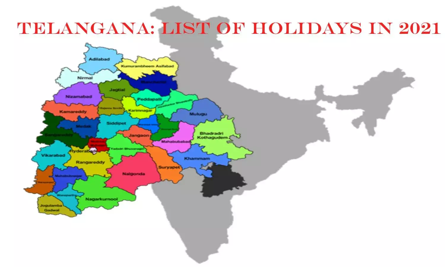 List of holidays for Telanagana government employees in 2021