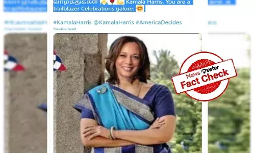 Fact Check: Viral image of saree-clad Kamala Harris is morphed