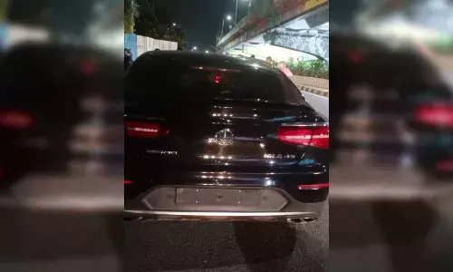Mercedes involved in road mishap at Cyber Towers belongs to YSRCP MLAs son