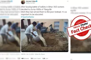 Fact Check: No, RJD workers did not dump sweets after their defeat in Bihar election Fact Check: No, RJD workers did not dump sweets after their defeat in Bihar election