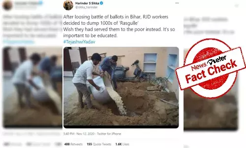 Fact Check: No, RJD workers did not dump sweets after their defeat in Bihar election