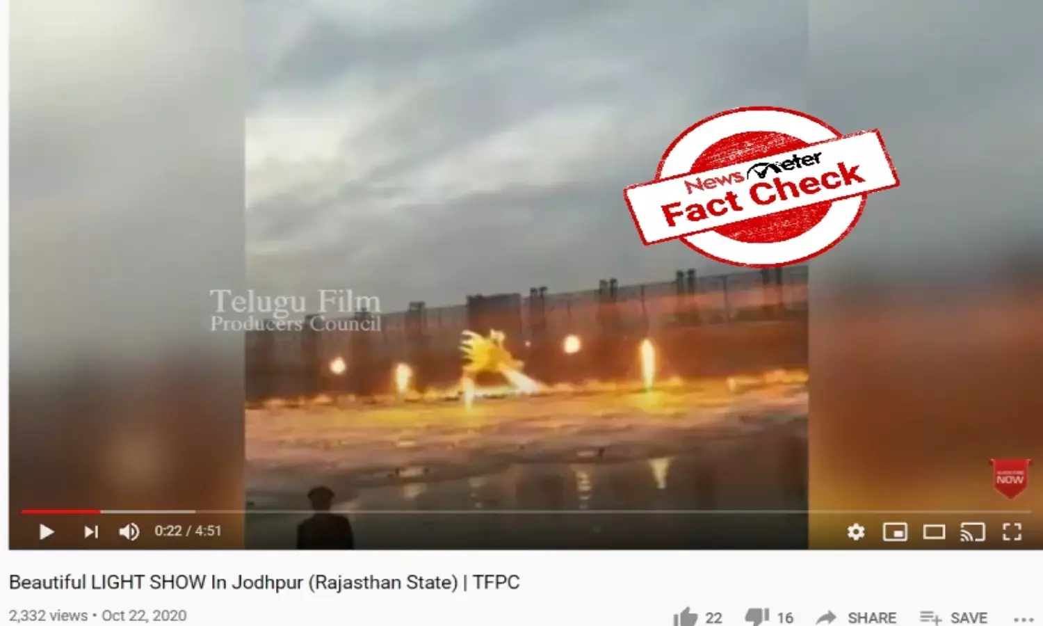Fact check: Spectacular light show in the viral video is from China, not Rajasthan