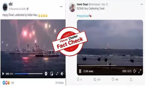 Fact Check: Viral video of International Fleet Review passed off as Diwali celebrations by Indian Navy