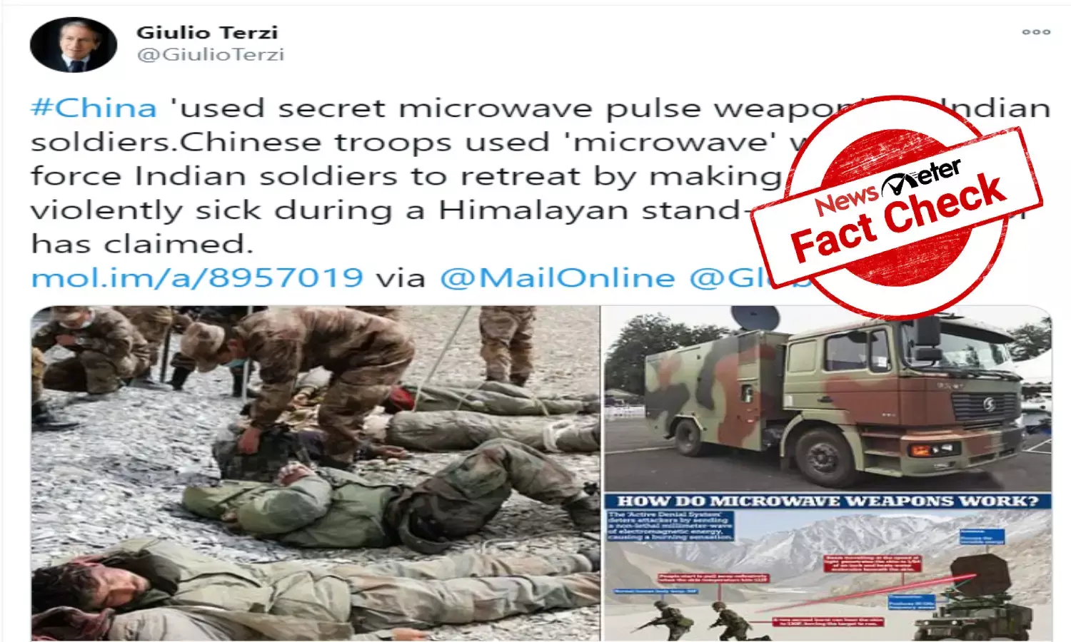 Fact Check: Fake news claims China used microwave weapons to cook Indian soldiers during stand-off