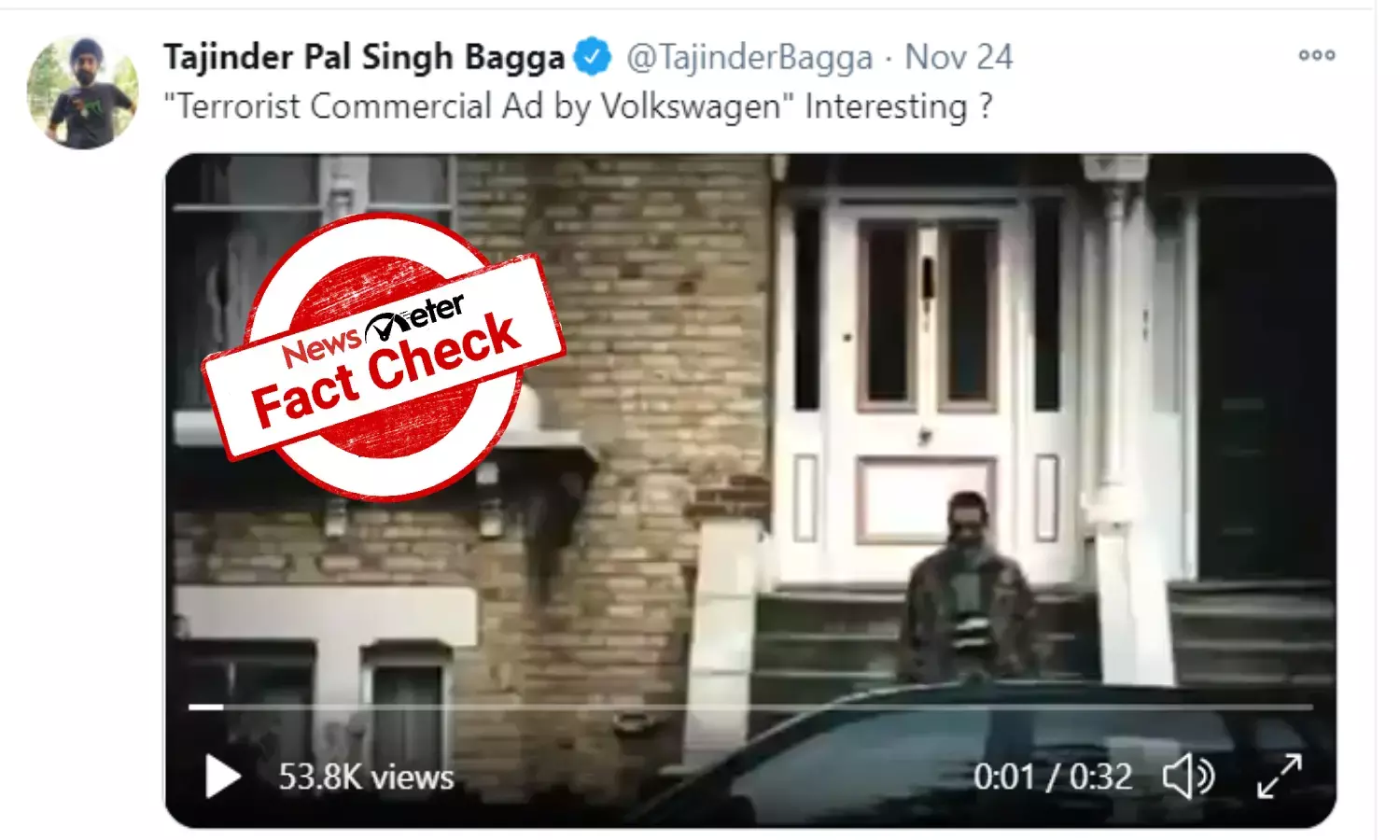 Fact check: Viral video of a driver attempting suicide bombing is spoof, not Volkswagens car ad