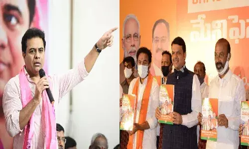 Nakal mein bhi akal chahiye: KTR takes a dig at BJPs manifesto
