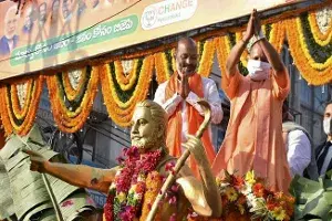 Battling `Jungle Raj slur at home, Yogi Adityanath says will rename Hyderabad as Bhagyanagar Battling `Jungle Raj slur at home, Yogi Adityanath says will rename Hyderabad as Bhagyanagar