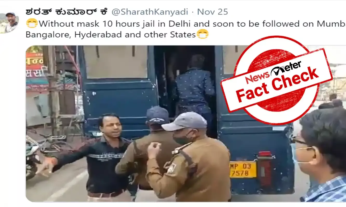 FACT CHECK: Viral video of police detained people without masks is from MP, not Delhi