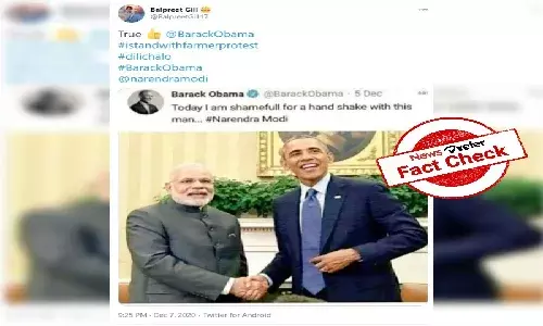 Fact check: Purported tweet of former US president Barack Obama about Prime Minister Modi is Fake