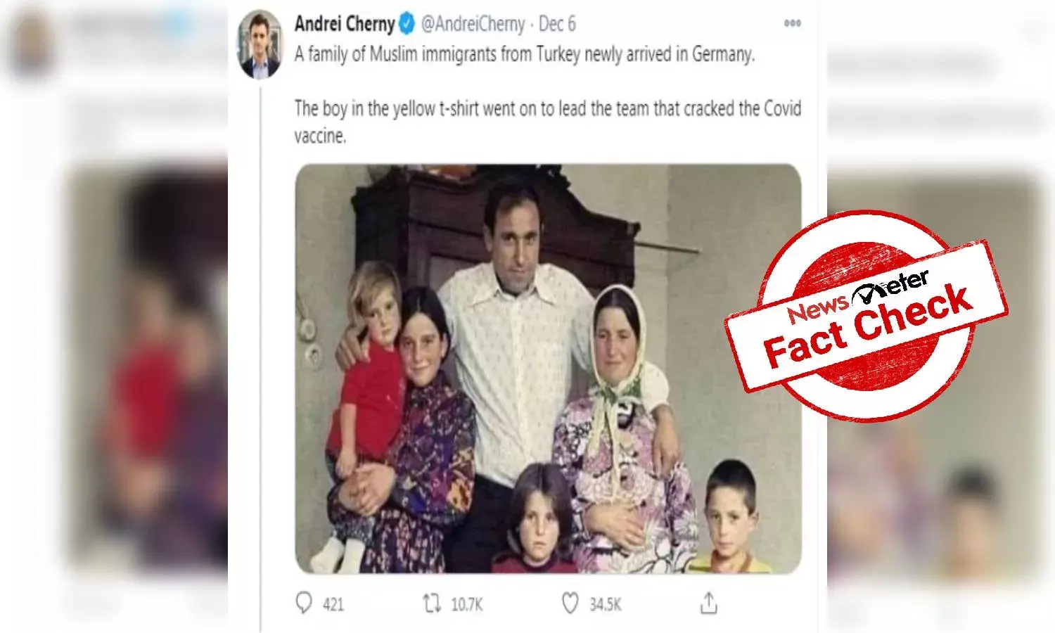 Fact Check: Photograph of Turkish immigrant boy falsely claimed to be Dr Ugur Sahin