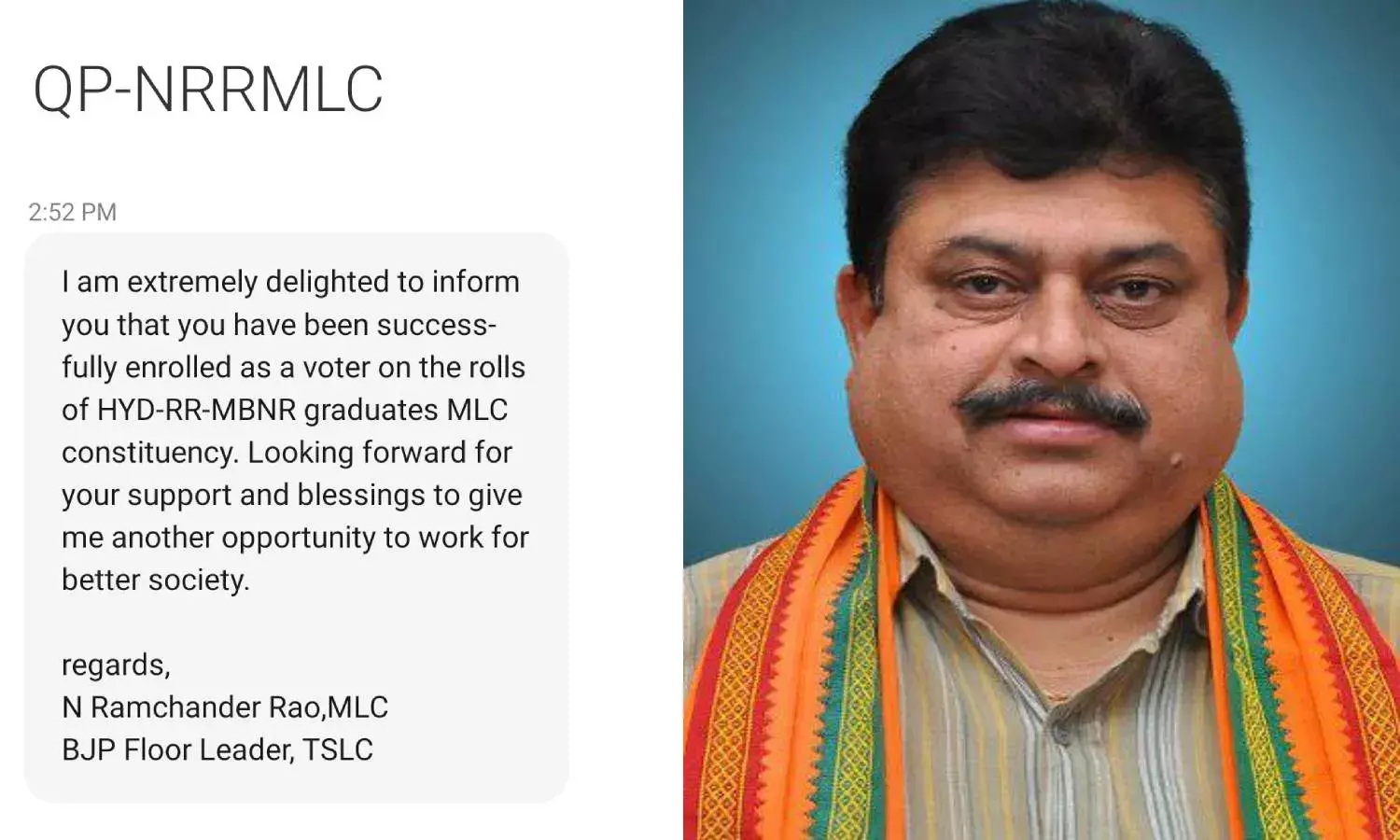 Complaint against BJP MLC Ramchander Rao for alleged breach of voters data