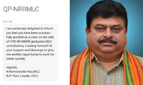 Complaint against BJP MLC Ramchander Rao for alleged breach of voters data