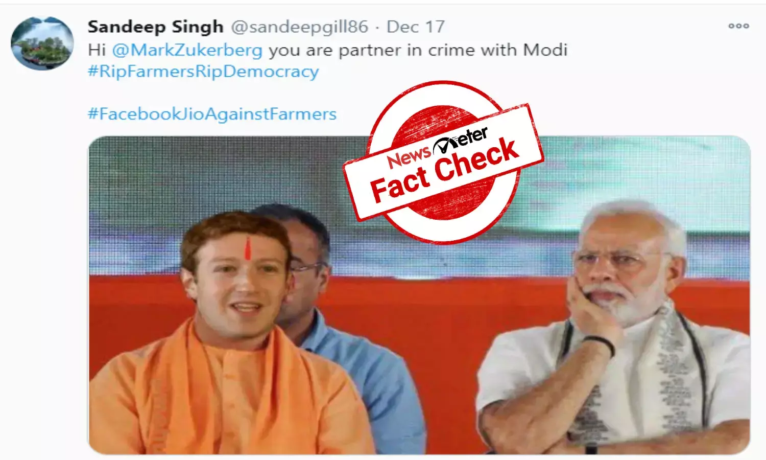 Fact check: Viral picture of Facebook CEO Mark Zuckerberg, PM Narendra Modi is morphed