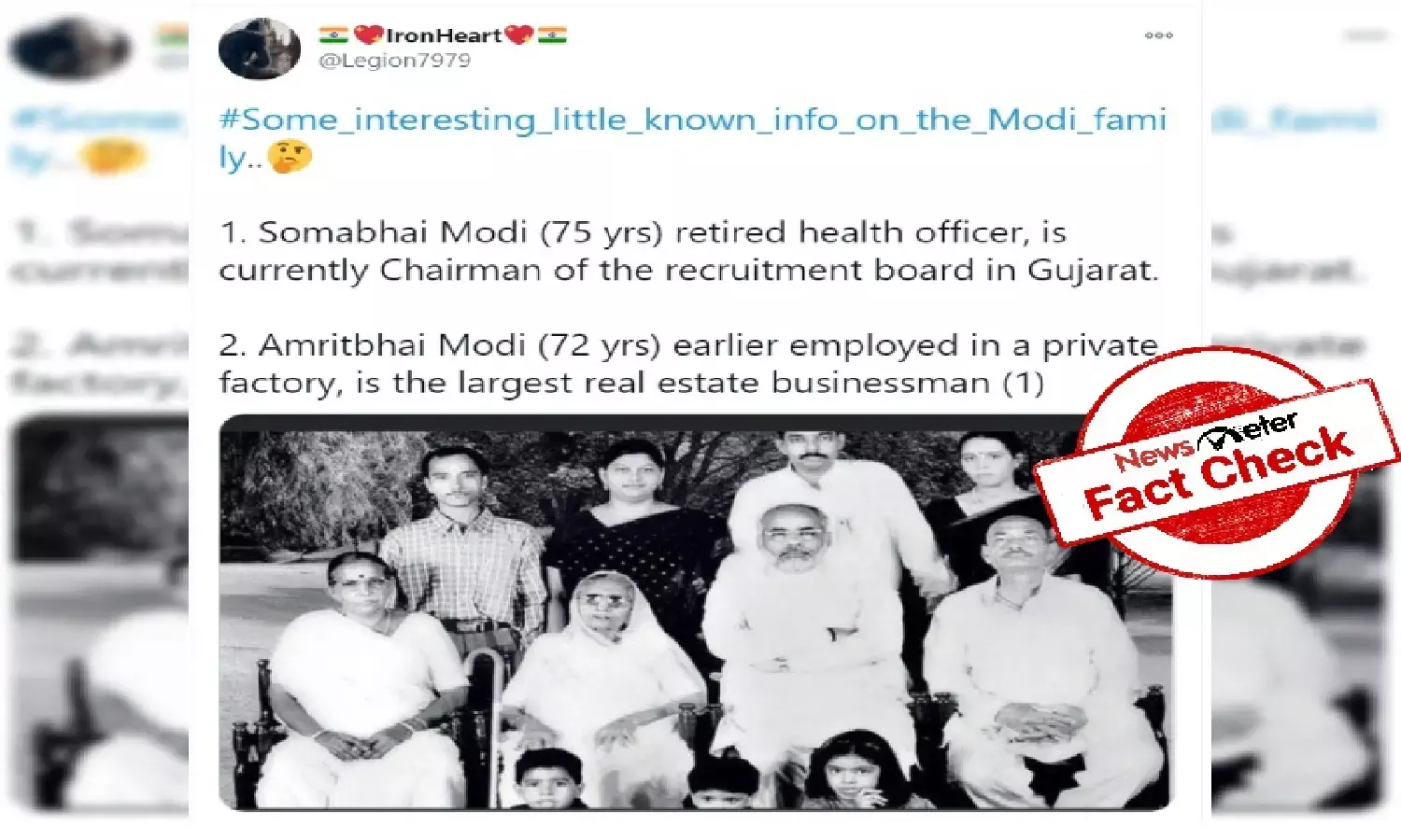 Fact check: Viral claims about PM Narendra Modis family are FALSE.
