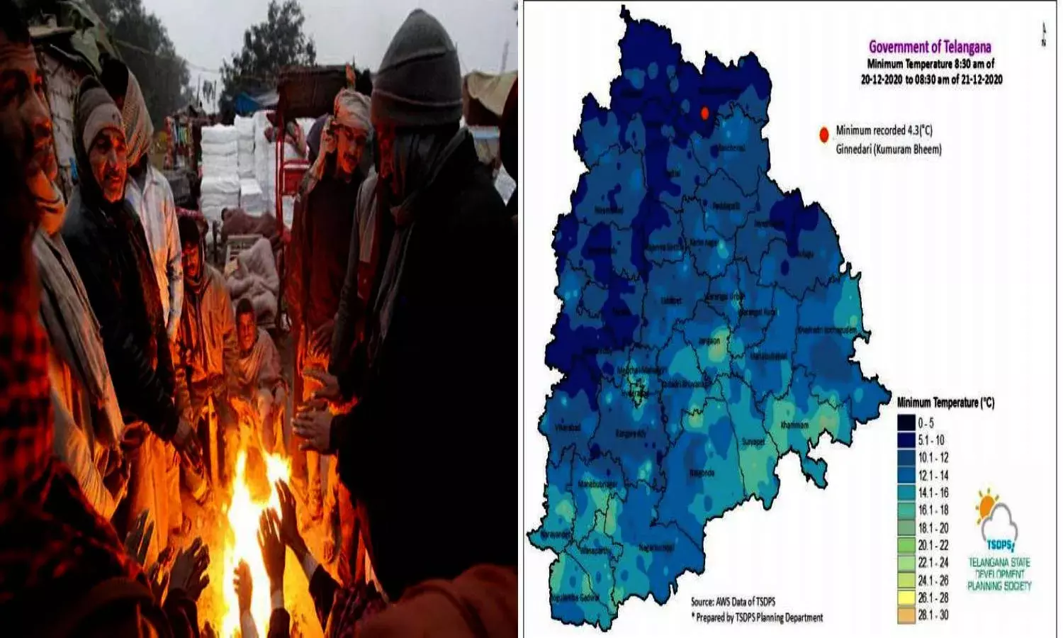 Cold wave to continue in Telangana, Mercury levels to stay below normal