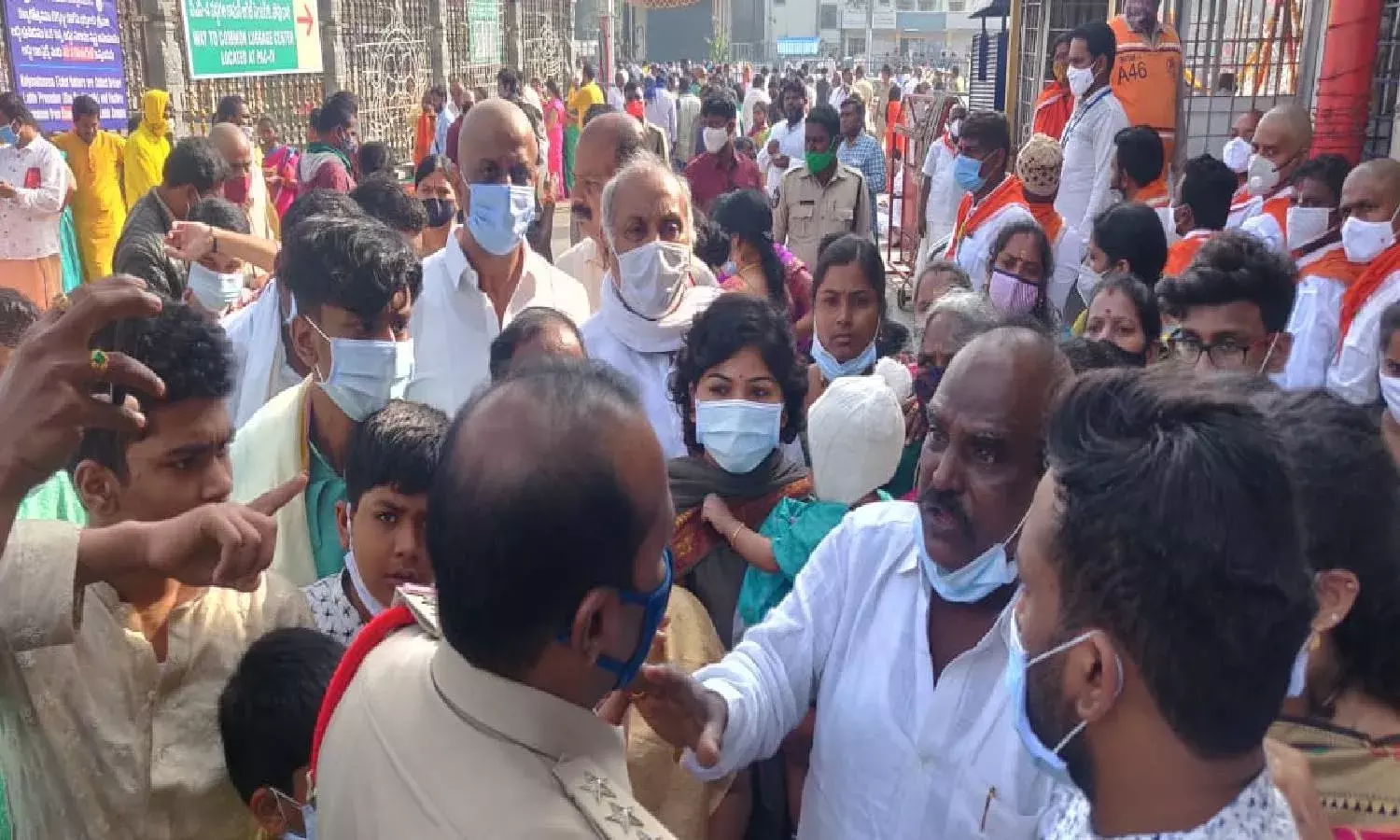 Devotees protest inside Tirumala temples sanctum sanctorum