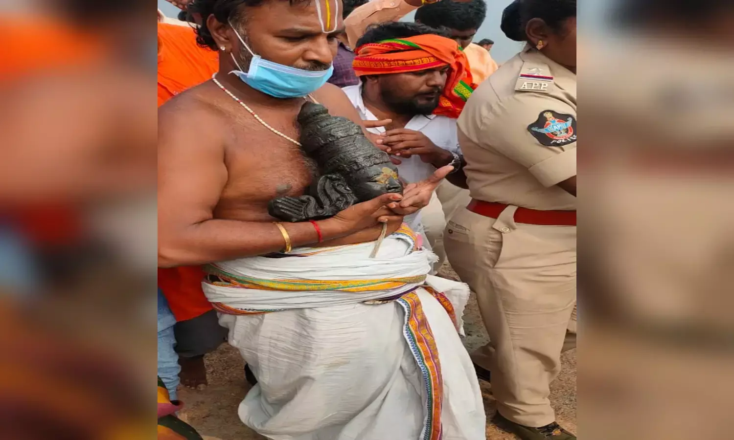 Missing head of Lord Ramas idol found in lake at Ramateertham village