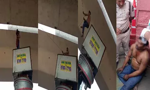 Unwell driver attempts suicide in full public view at Punjagutta circle, video goes viral