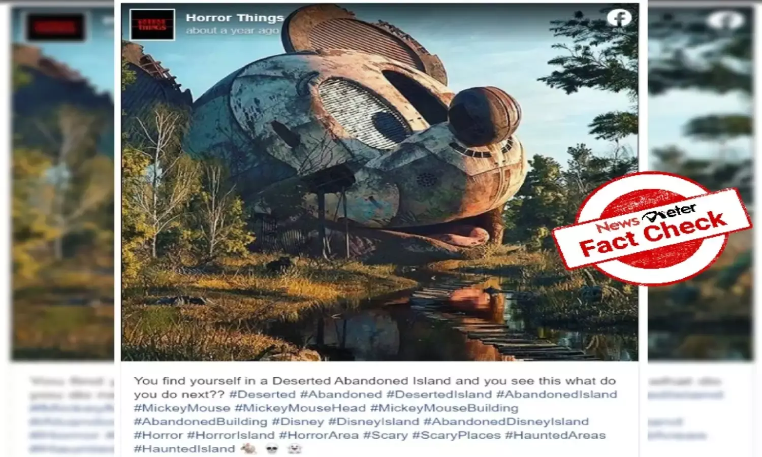 Fact Check: Art installation by 3D artist goes viral as Mickey Mouse head abandoned by Disney