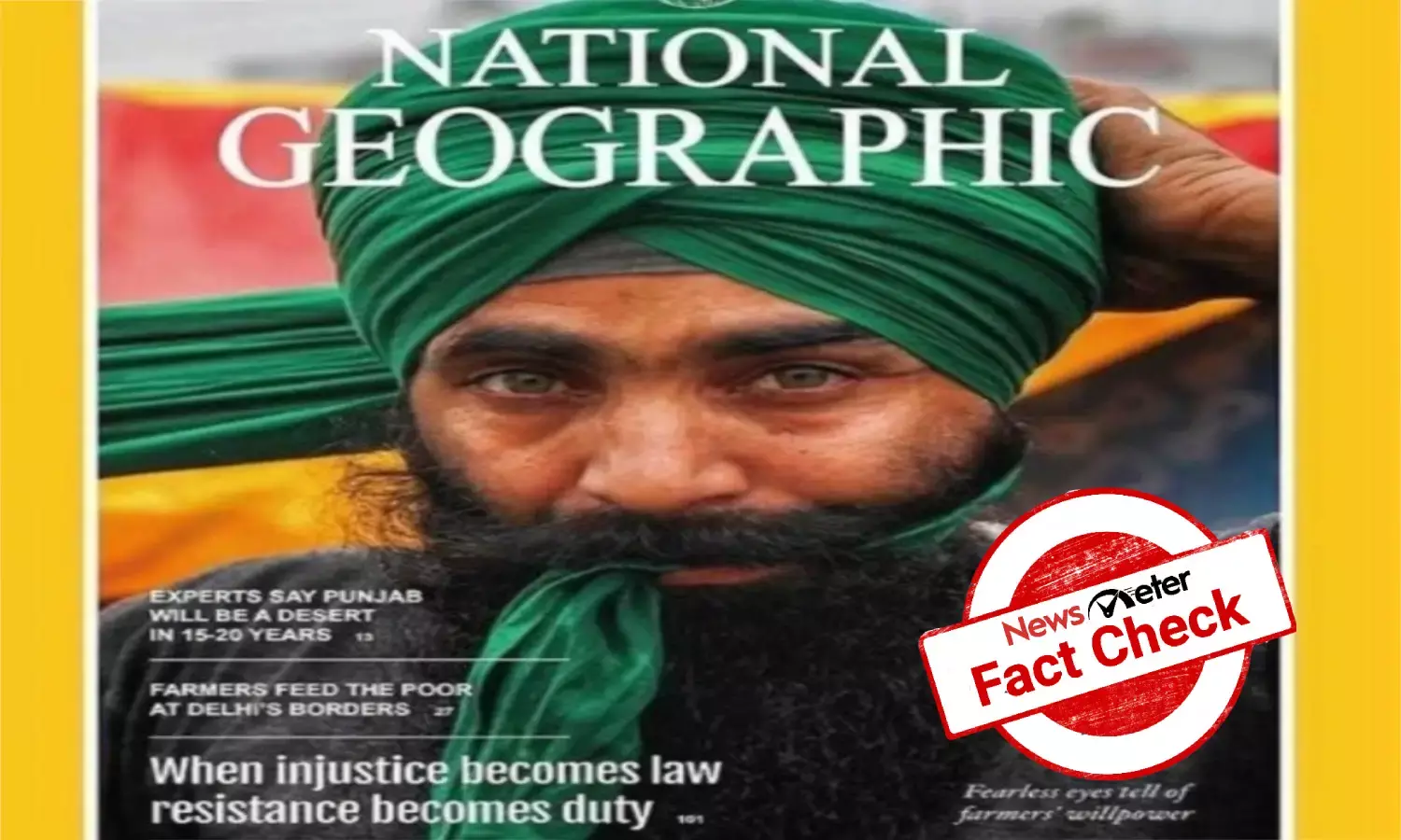 FACT CHECK: Viral Nat Geo magazine cover featuring farmers protest is fake