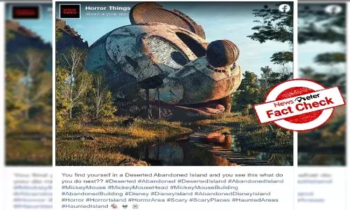 Fact Check: Art installation by 3D artist goes viral as Mickey Mouse head abandoned by Disney
