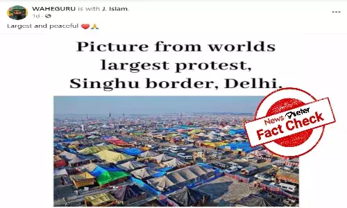 FACT CHECK:  Aerial image of Maha Kumbh Mela passed off as farmers protest at Delhi