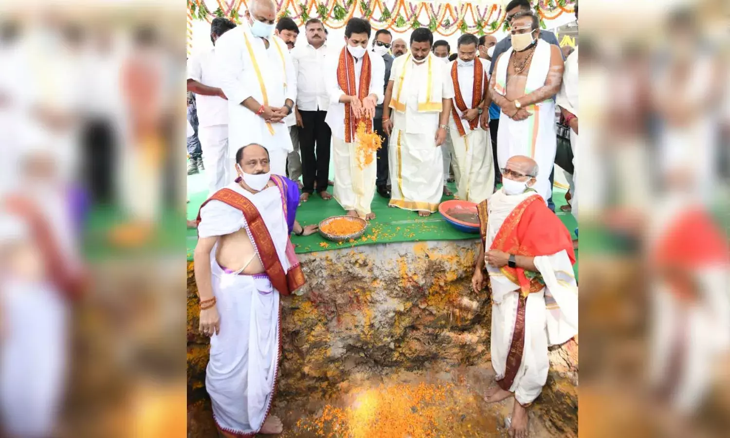 Jagan lays foundation stone for reconstruction of nine temples
