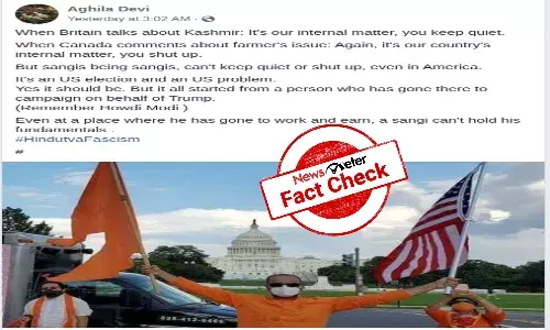 Fact Check: Old image of man waving saffron flag at US Capitol linked to recent Washington violence