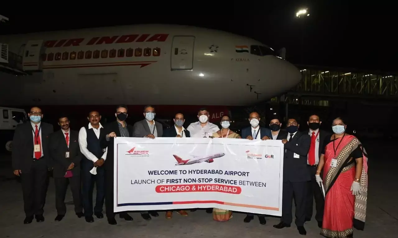 Air India begins non-stop weekly flight from Hyderabad to Chicago