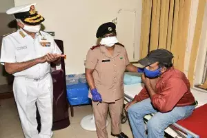 COVID-19 vaccination starts for Indian Navy at Visakhapatnam COVID-19 vaccination starts for Indian Navy at Visakhapatnam
