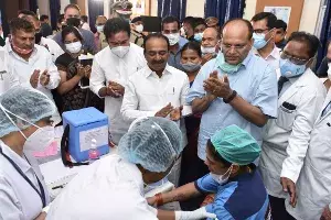 Telangana clears 84% of day ones COVID-19 vaccination target Telangana clears 84% of day ones COVID-19 vaccination target