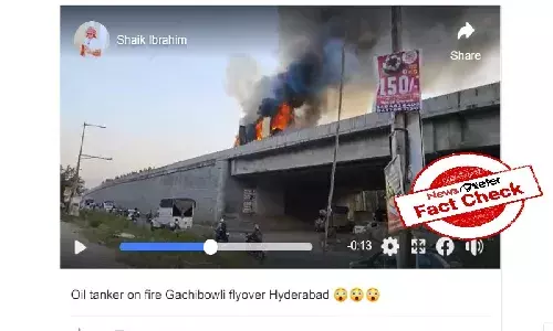 Fact Check: Viral video of oil tanker in flames is from Warje Bridge Pune, not Gachibowli flyover