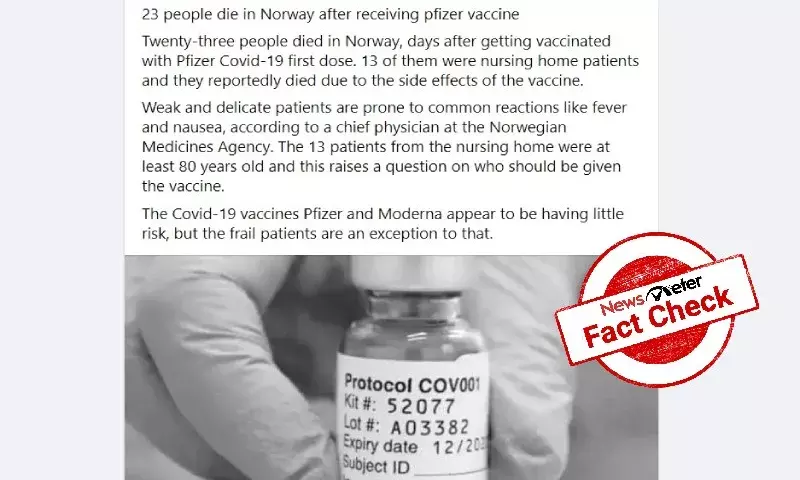 Fact Check: True, 23 people died in Norway after receiving Pfizer vaccine