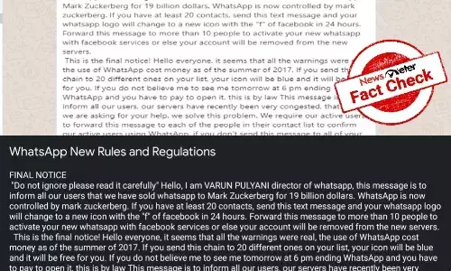 Fact Check: Message from WhatsApp director claiming app will start charging users is fake