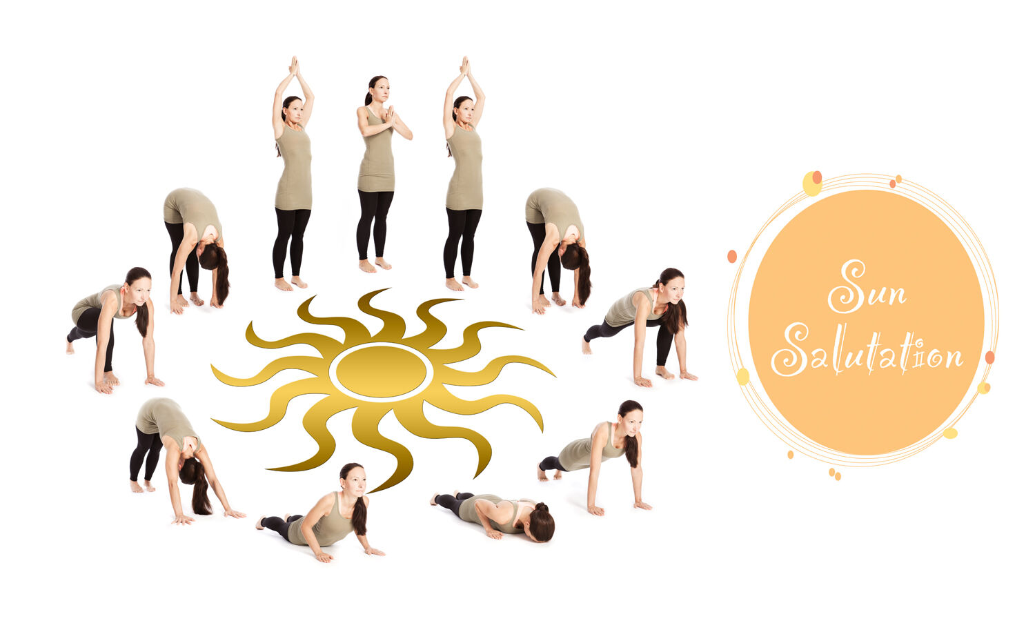 Surya Namaskar Yoga Sequence Sun Salutation Steps In Yoga Vector  Illustration In White Background Stock Illustration - Download Image Now -  iStock