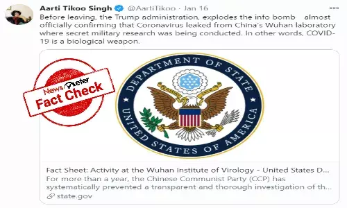 FACT CHECK: US factsheet twisted to claim COVID-19 was Lab-Made in China