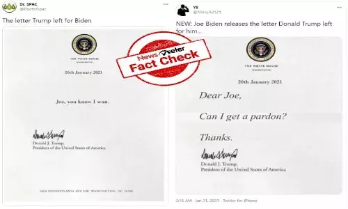 Fact Check: Trumps letter to Biden circulating on social media are fake