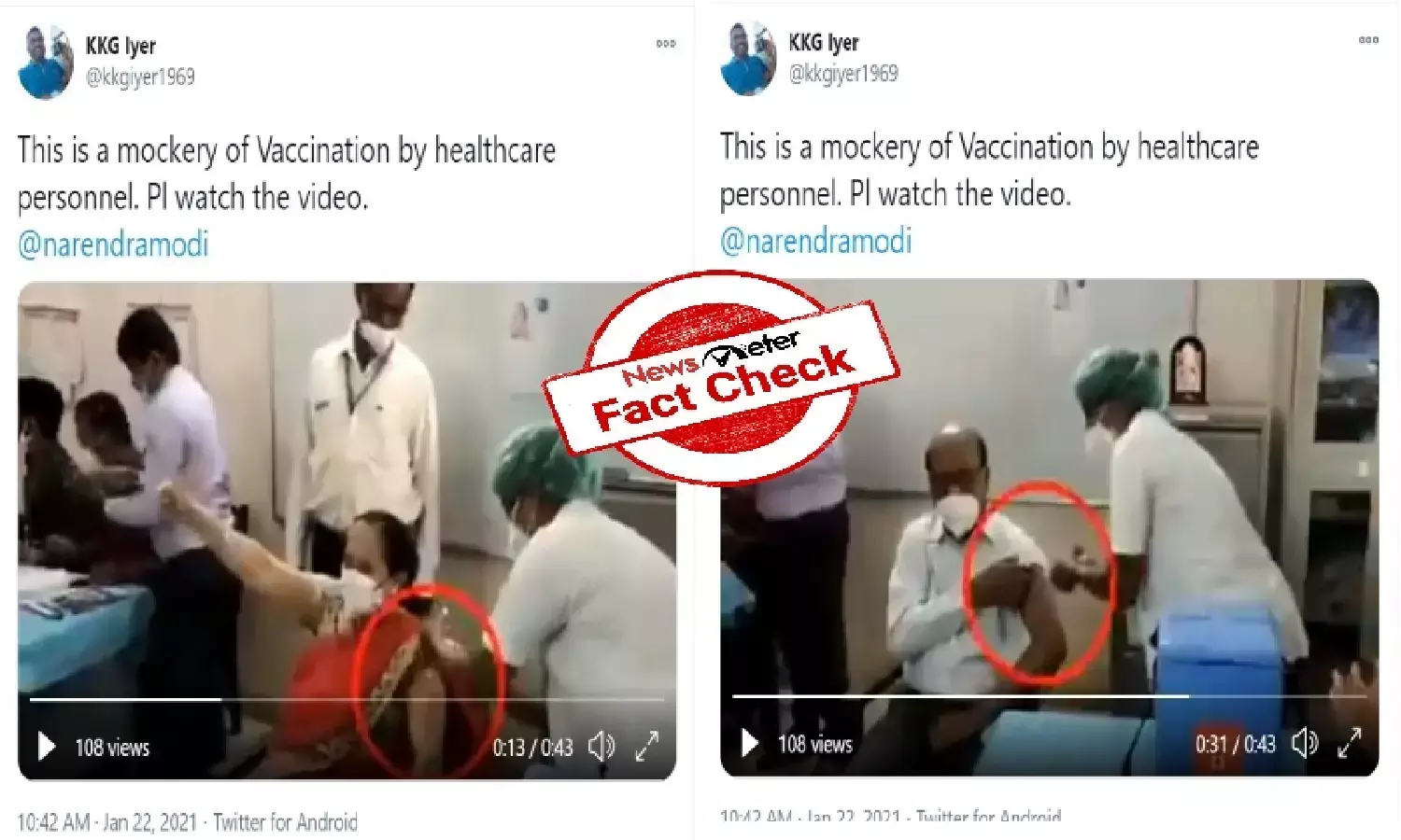 Fact Check: Ktaka medical officials did not fake taking COVID-19 vaccine, video shared with misleading claims