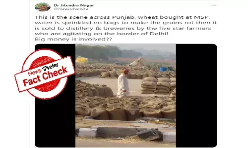 Fact Check: 2018 video showing man spraying water on wheat sacks falsely linked to 2020 farmers protest