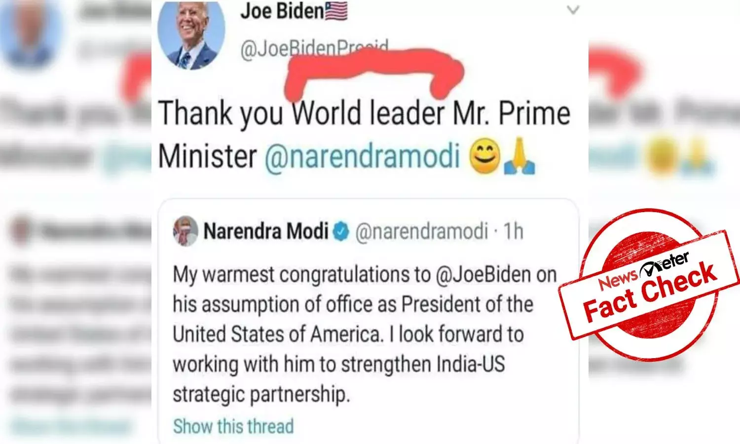 Fact Check: Bidens tweet calling Modi world leader is fake