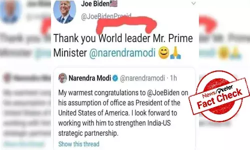 Fact Check: Bidens tweet calling Modi world leader is fake