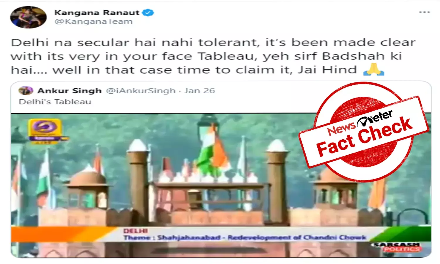 Fact Check: Video of Delhi tableau at Republic Day parade shared with false communal spin