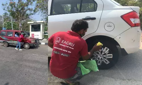 Hyderabad international airport launches water-less car washing facility to sanitize cars