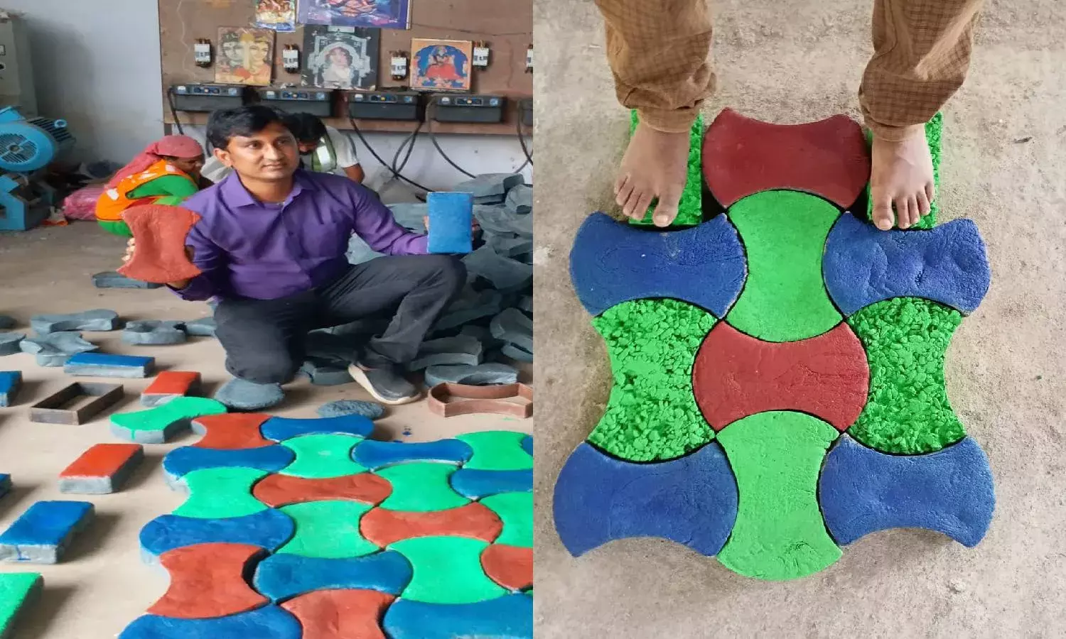 Environmental engineer creates acupressure tiles using recycled plastic