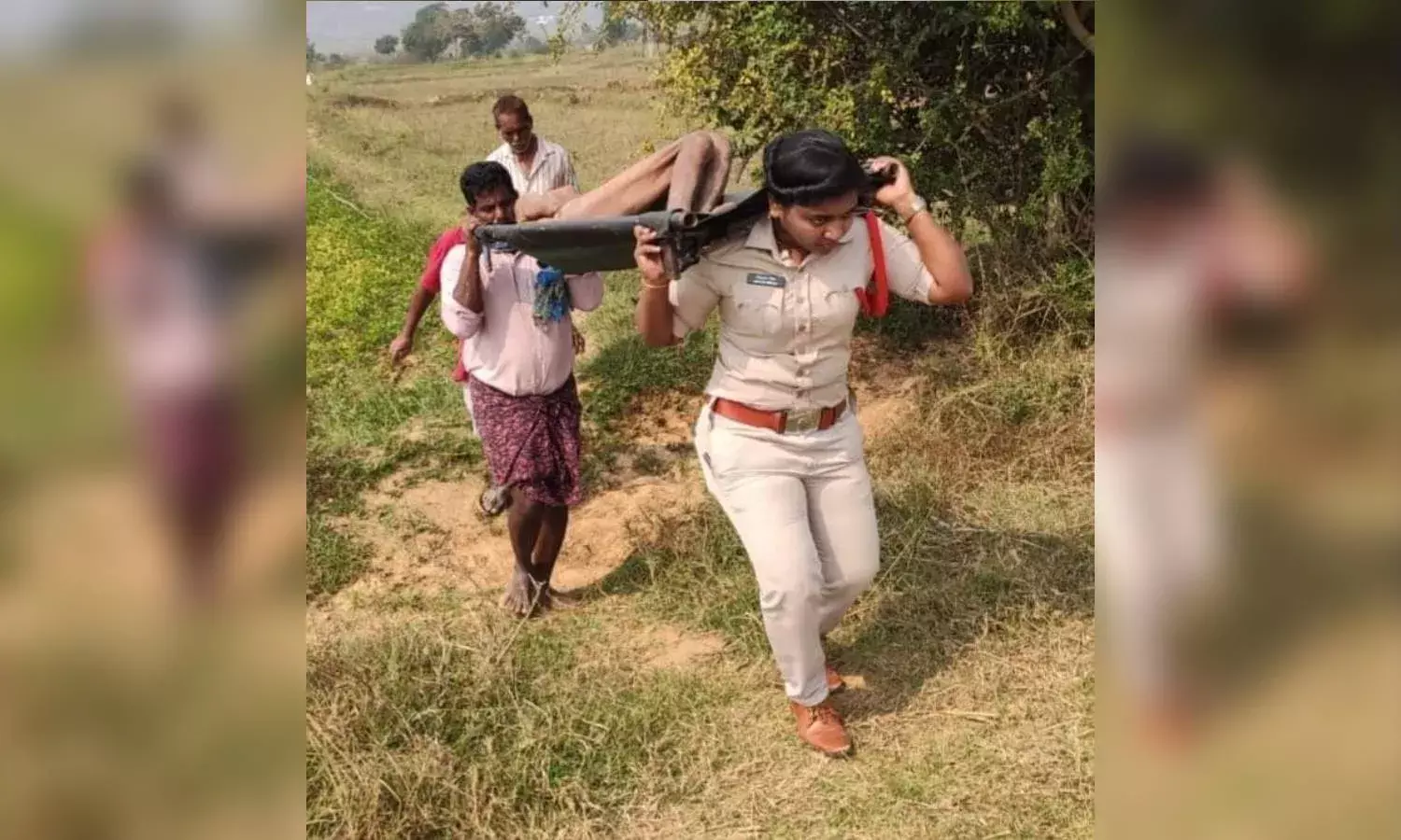 Video: Cop carries dead body for 2 km