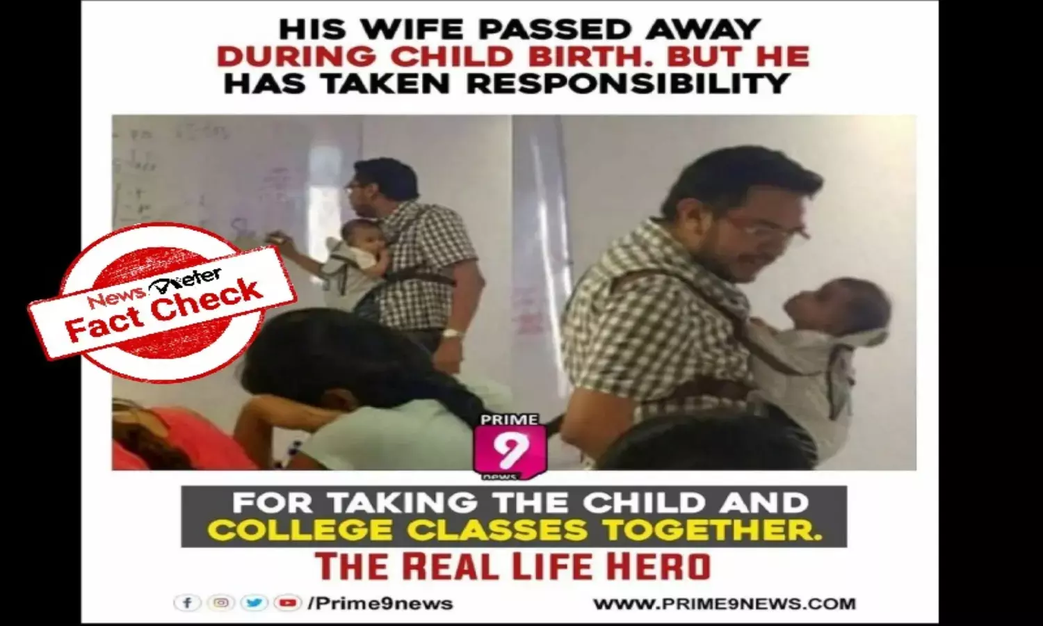 Fact check: Professor carrying baby in viral image is his students child, not his own